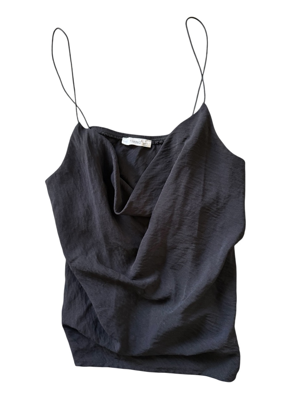Timing Black Cowl Neck Spaghetti Strap‎ Camisole